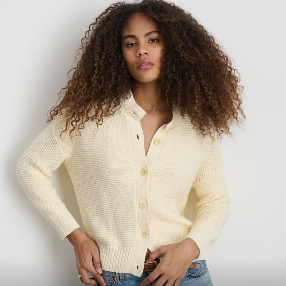 Alex Mill Ivory Nico Cardigan in 100% Cotton
